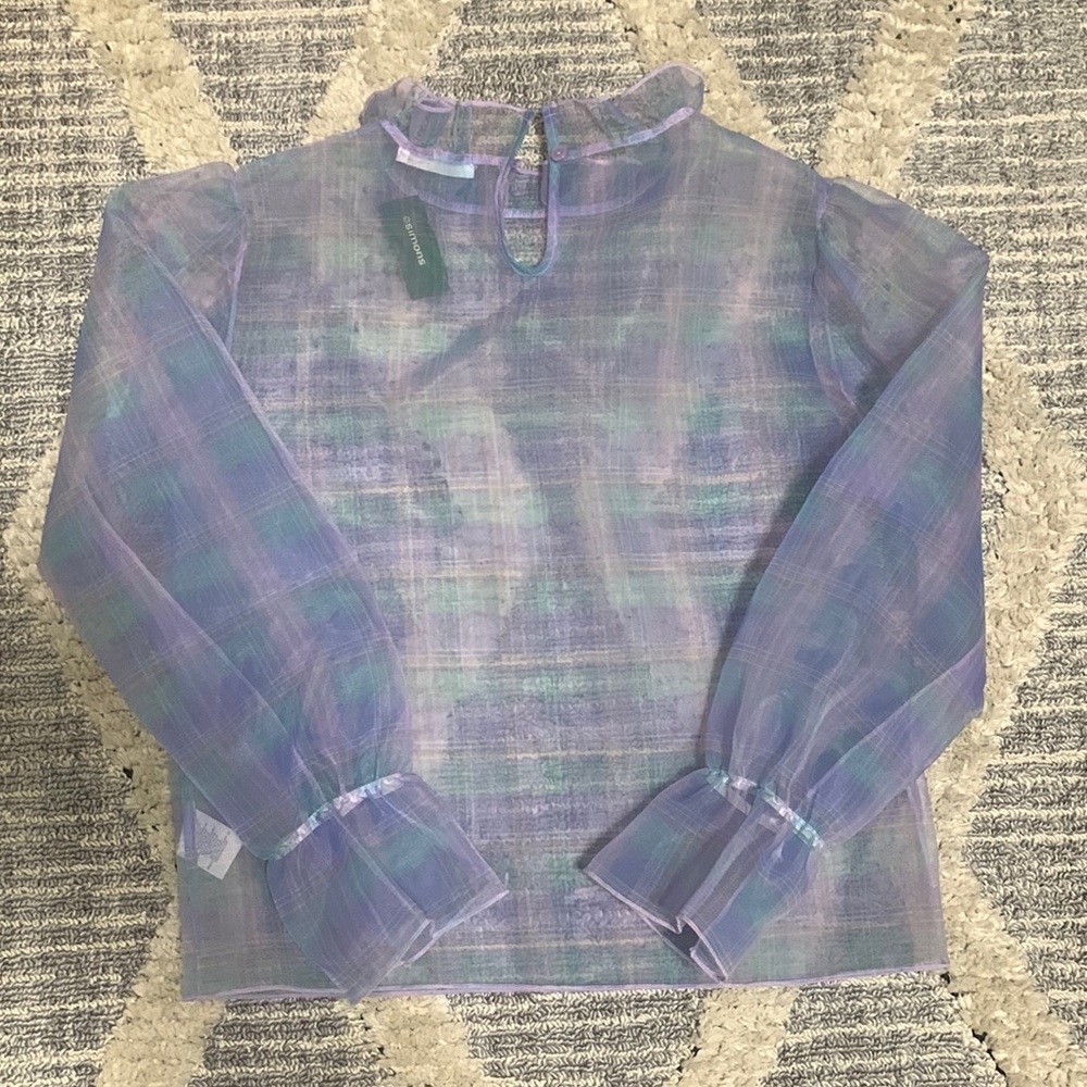 Simons sheer see through and april long sleeve top